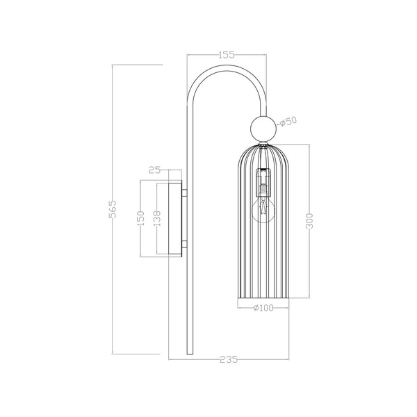 Kinkiet Piega, złoty/dymiony, 1x40W E14