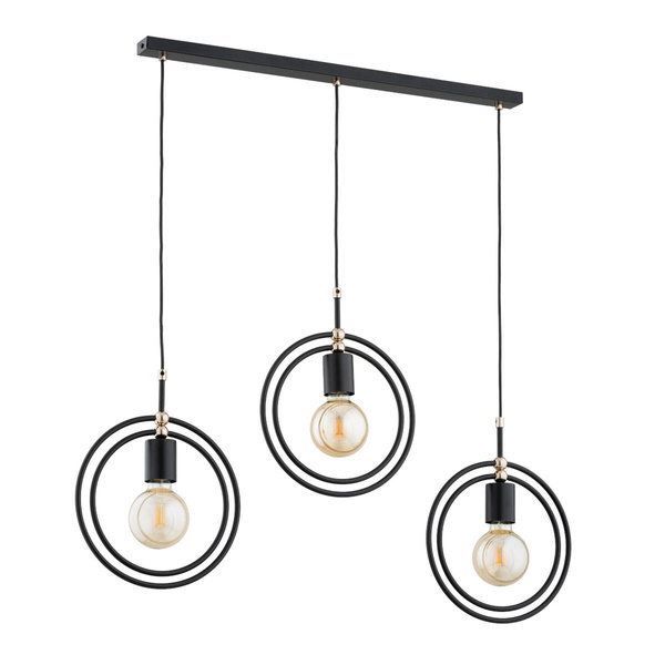 Lampa wisząca ENDORA BLACK dł. 80 cm 3xE27 | czarny