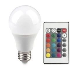 Żarówka LED E27 9W RGBW z pilotem