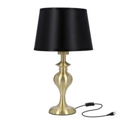 Prima gold lampa gabinetowa złoty satynowy 1x60w e27 abażur czarny