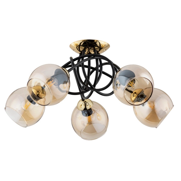 Lampa sufitowa ALFA MODENA CZARNA 5xE27 60cm | 63176
