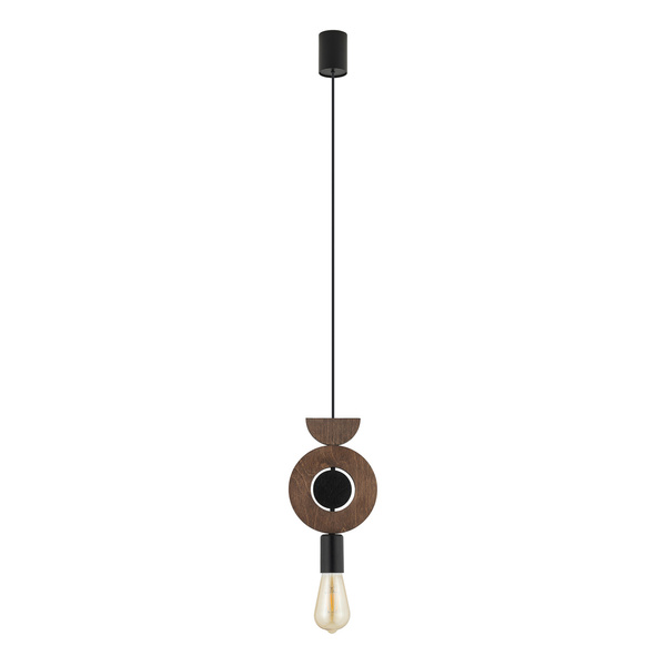 Lampa wisząca DROPS WOOD D 216,5cm E27 | ciemne drewno\czarny