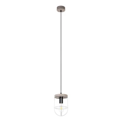 Lampa Wisząca Netuno 1xE27 Max.15W LED Witrażowa Sosna Szara/Czarny Metal/Czarny Kabel PCV/Srebrny Metal