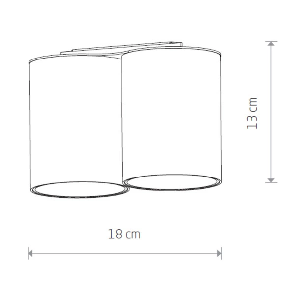 Punktowa lampa sufitowa EYE TONE II dł. 18cm 2xGU10 | czarny 8086