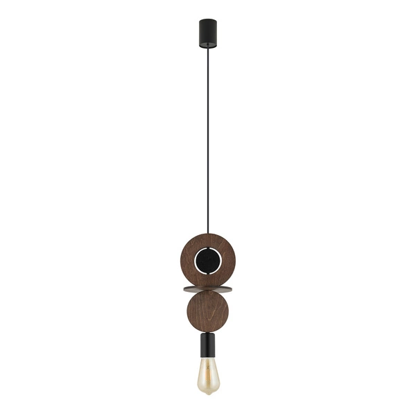 Lampa wisząca DROPS WOOD C 216,5cm E27 | ciemne drewno/czarny 11175