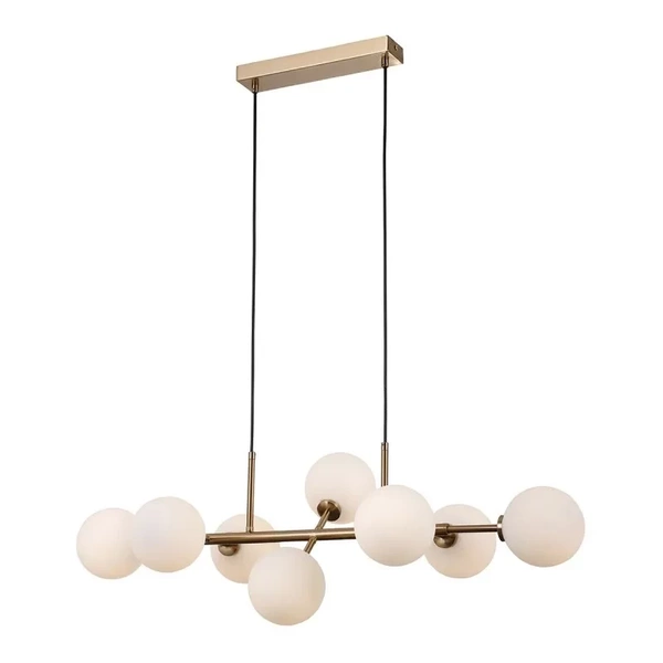 Lampa Mirellio dł. 82cm 8xG9 | miodowy mosiężny