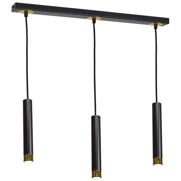 Nowoczesna lampa wisząca DANI BLACK/GOLD 3xGU10 MLP6240