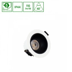 ORBITO DOWNLIGHT 10W WW 230V 40st IP44 Ra90 UGR<19 97X65MM BIAŁY/CZARNY MAT okrągła 5 lat gw