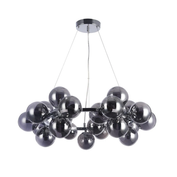 Lampa wisząca Cabella z dymionymi kloszami śr. 68cm 25xG9 | chrom