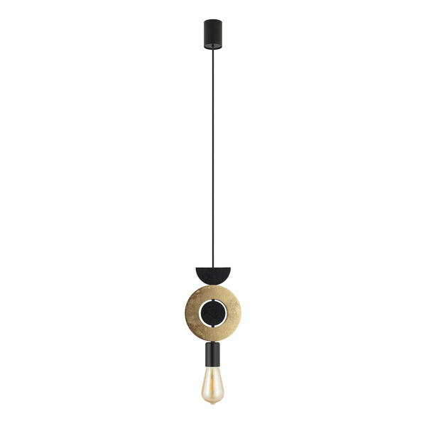 Lampa wisząca DROPS WOOD F wys. 216cm E27 | czarny/złoty