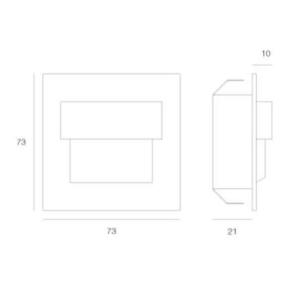 Oprawa schodowa TANGO BIAŁY MAT/ neutralna 4K 10V do puszki 60mm