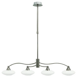 Lampa wisząca ELISA 34-05994 satyna + białe szklane klosze 4x40W G9