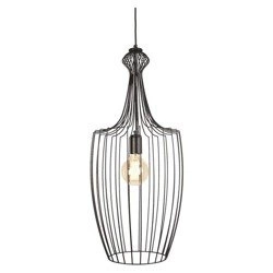 Lampa wisząca druciana zwis LUKSOR L czarny śr. 32cm 8847