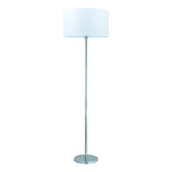 Lampa podłogowa Dove 1xE27 maks. 60W chromowany metal/przezroczysty kabel PVC/biały klosz z tkaniny