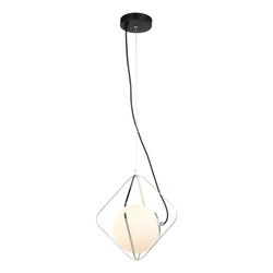 Lampa wisząca Canto dł. 26cm E27 | czarny/chrom/biały