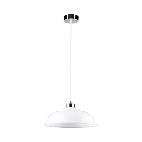 Lampa wisząca Molde 1xE27 maks. 60W chromowany metal/przezroczysty kabel PVC/białe szkło