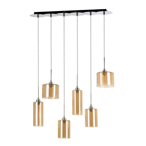 Lampa wisząca Eurybia w zestawie Kabel 6xG9 Max.28W z chromowanego metalu/szampana/przezroczystego PVC