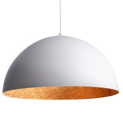 Lampa wisząca SFERA biało - miedziana 90cm