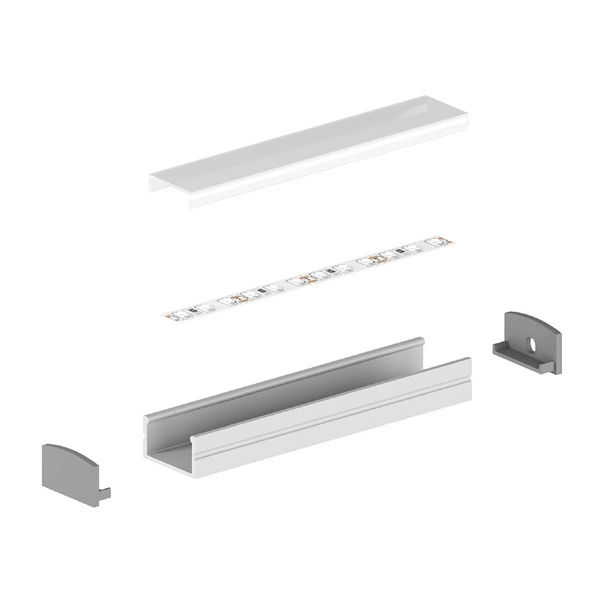 Profil LED P13-2 200cm szer. 20mm | do osłonek C15 | srebrny