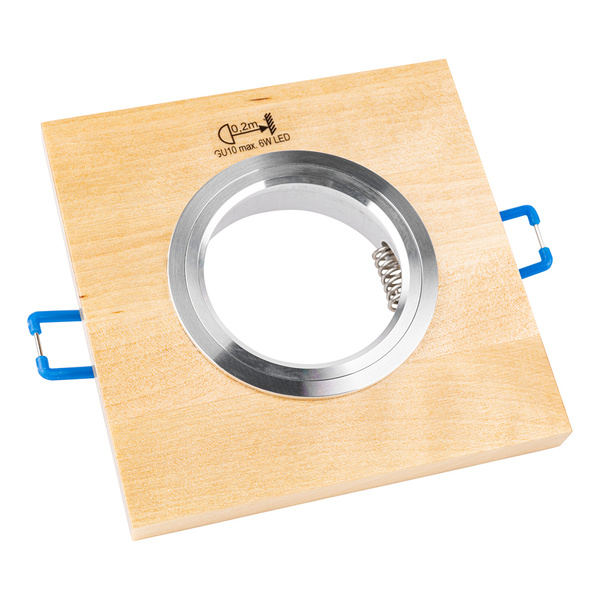 Kwadratowy Downlight Vitar Wood 1xGU10 Max.6W LED Drewno Brzozowe