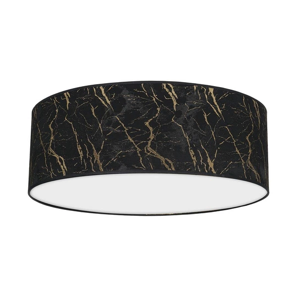 Stylowy plafon do salonu SENSO Black/Gold Ø50 cm 3xE27 | czarny złoty