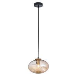 Lampa wisząca HATELLA śr. 22cm E27 | miedziany/bursztynowy