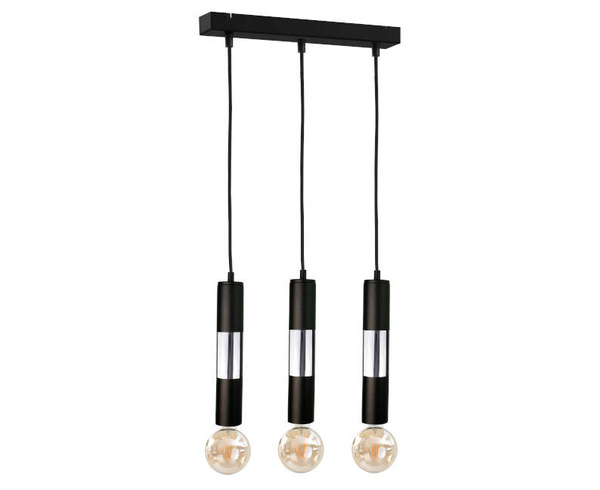 Lampa wisząca 3xE27 MAGNUM BULB BLACK/SILVER