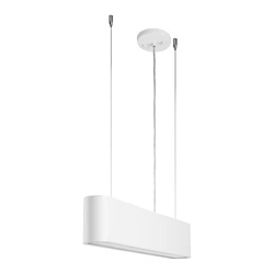 Lampa wisząca Illumina w zestawie 1xLED Zintegrowany 1350lm 3000K 28W Biały Metal/Przezroczysty Kabel PCV/Klosz z Białej Tkaniny