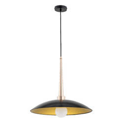 Klasyczna lampa wisząca do salonu VELIAN E27 wys. 87cm | czarny złoty