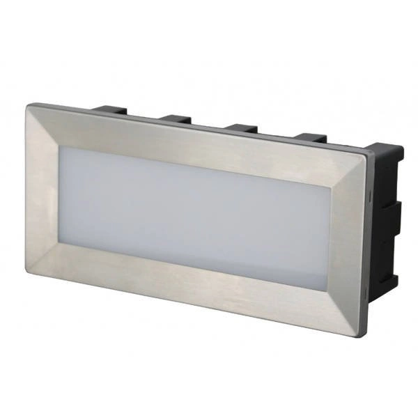 Zewnętrzna lampa wpuszczana nad schody i podjazd Mur Led Inox C 04 | szary inox