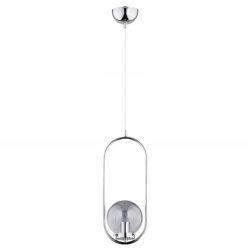 Lampa wisząca do salonu OVAL E14 wys. 80cm | chrom