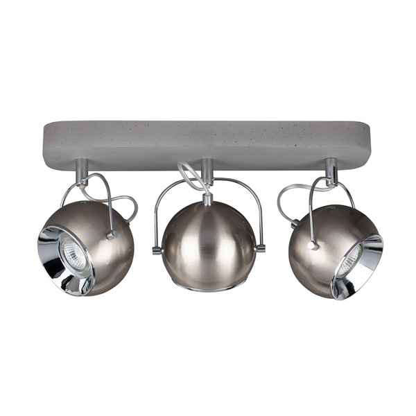 Betonowa lampa sufitowa Ball w zestawie 3xLED GU10 5W Szary Beton/Satynowy Metal