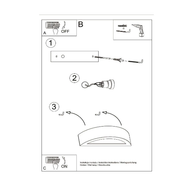 Kinkiet Ceramiczny ATENA SL.0001 biały (z możliwością malowania) 1xE27