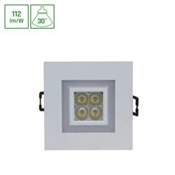 FIALE 4LED 4X1W 30ST 230V SQUARE Z RAMKĄ CIEPŁOBIAŁĄ WW OCZKA LEDOWE &