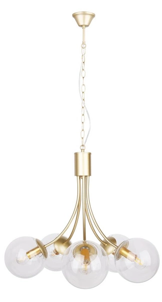 Lampa wisząca DANI, 35-79275, złoty/transparentny, 5x40W E14