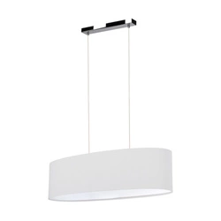 Lampa wisząca Dove 2xE27 maks. 40W chromowany metal/przezroczysty kabel PVC/szary klosz z tkaniny