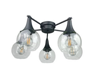 Lampa sufitowa 5xE27 STAR CLEAR BLACK