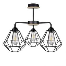 Lampa sufitowa 3xE27 FOSKAL BLACK WOOD