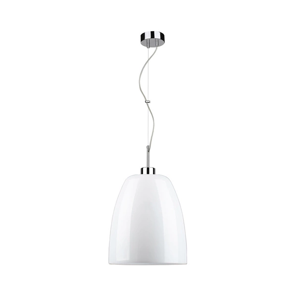 Lampa wisząca Campana 1xE27 maks. 60W chromowany metal/przezroczysty kabel PVC/białe szkło 9844028