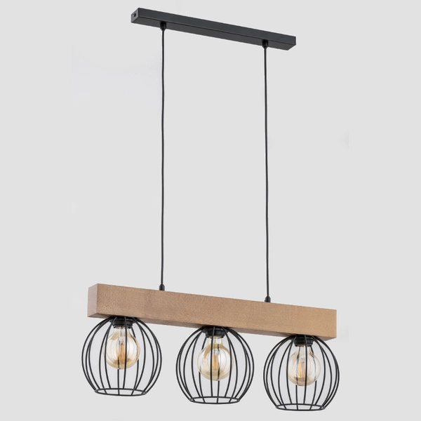 Nowoczesna lampa wisząca ARIZAN 3x E27 wys. 90cm | brązowy czarny