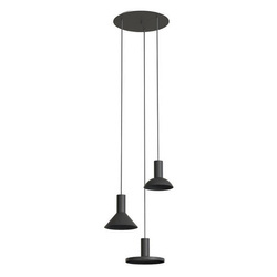 Lampa wisząca HERMANOS III BLACK szer. 40cm 3xGU10 | czarny