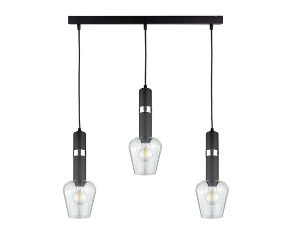 Lampa wisząca 3xE27 VERBUM BLACK/SILVER