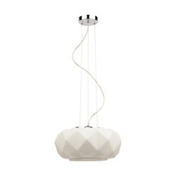 Lampa wisząca Terra 1xE27 maks. 60W chromowany metal/przezroczysty kabel PVC/białe szkło 9902102