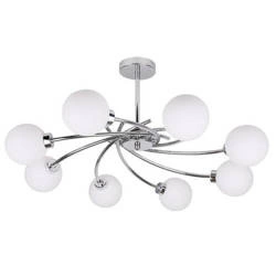 Lampa sufitowa, regulowana, AGAPANT, 38-03348, chrom/biały, 8x40W G9