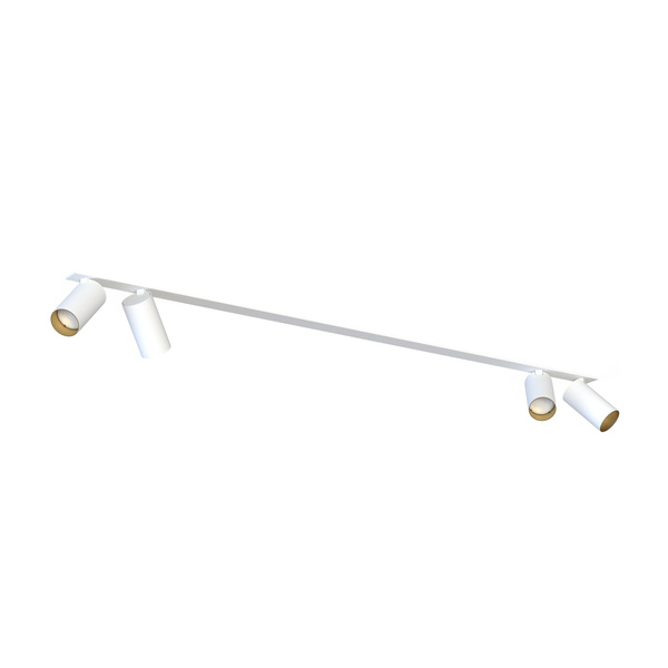 Lampa 4 punktowa podtynkowa MONO SURFACE IV szer. 118cm GU10 | biały złoty 7686