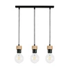 Lampa wisząca Clarte 3xE27 maks. 60W Dąb olejowany/Czarny metal/Czarny kabel z tkaniny 3271304