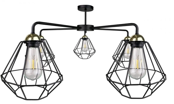 Lampa sufitowa 5xE27 FOSKAL BLACK/GOLD