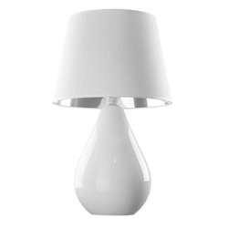 Lampa nocna do sypialni LACRIMA WHITE/SILVER śr. 40cm E27 | biały srebrny