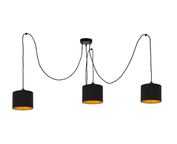 Lampa wisząca 3xE27 FLOW BLACK LONG