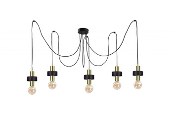 Lampa wisząca 5xE27 UNICA BLACK/GOLD